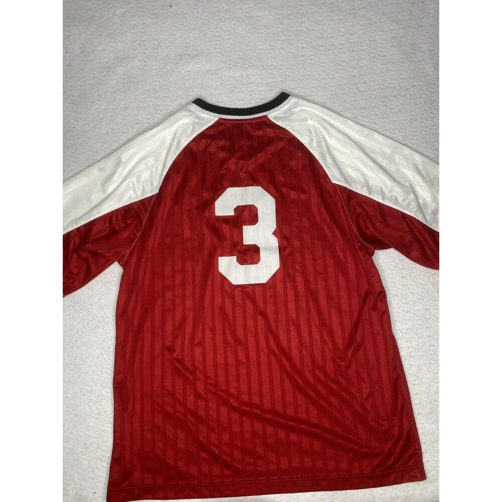 Nike Soccer Jersey Men’s Large Red White Number 3 United Rockford Performance